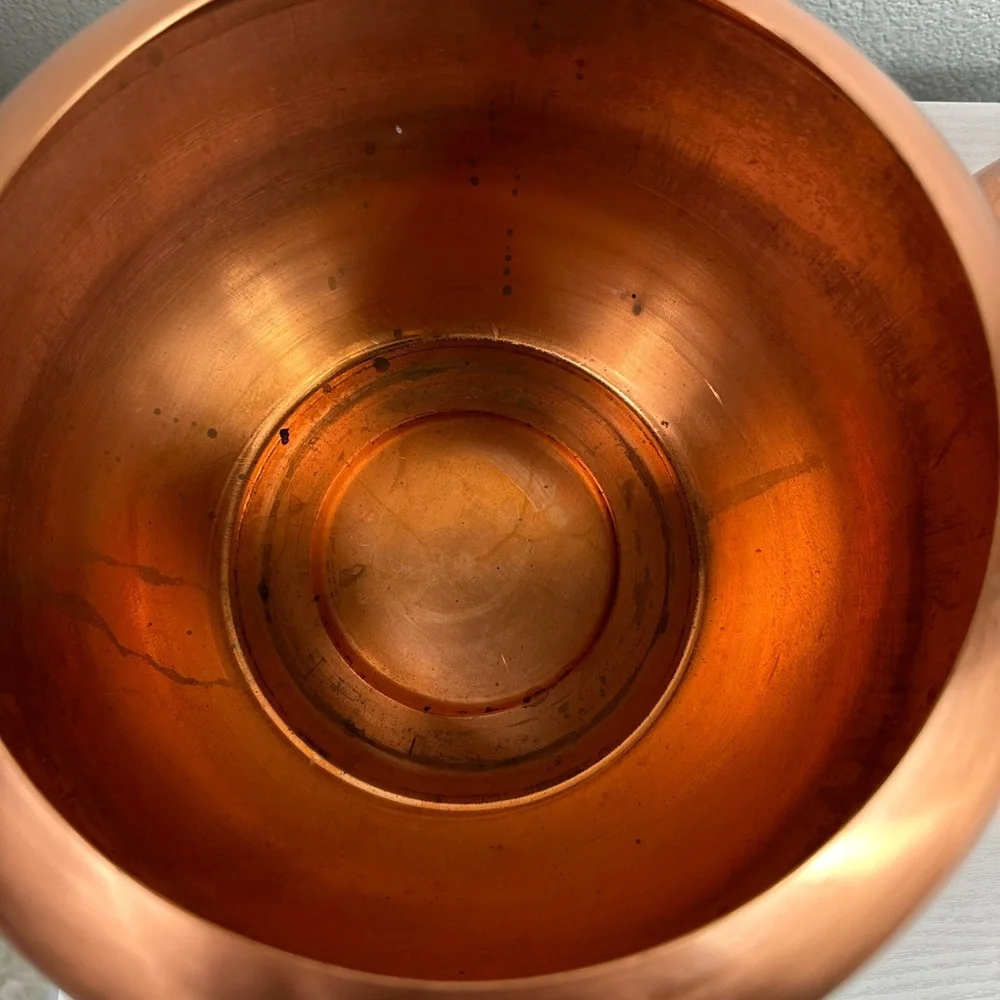 Vintage Copper Pear Ice Bucket Barware Decor with Brass Stem